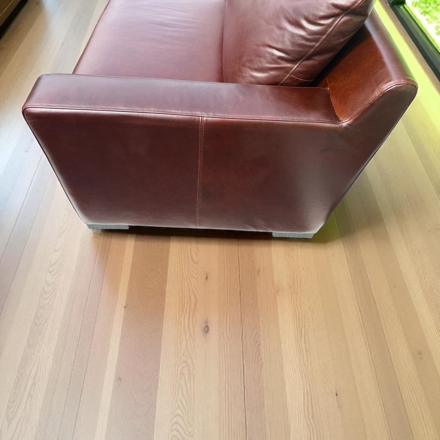 Interior Define Sloan Leather Chaise Sleeper Storage Sectional