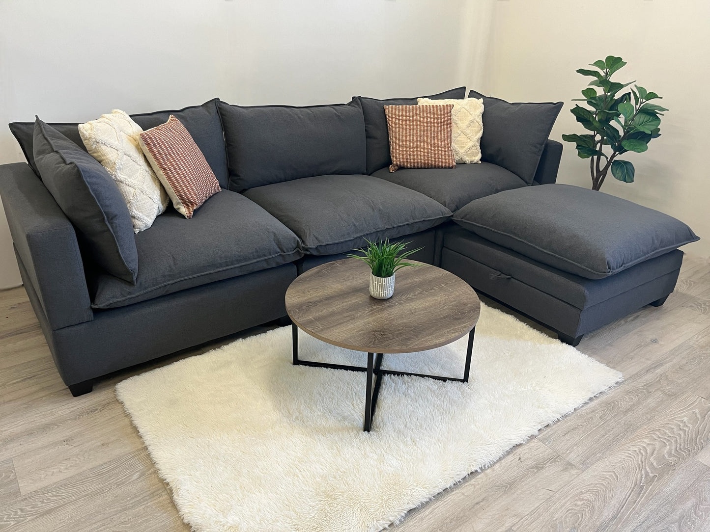 Four Piece Cloud-Style Sectional