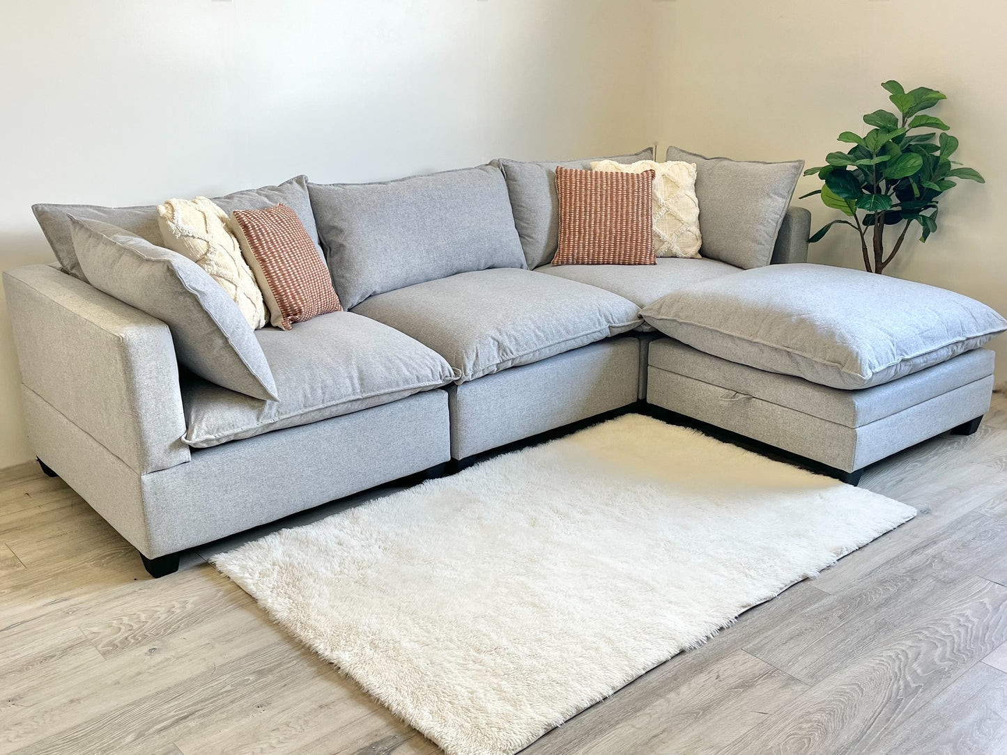 Four Piece Cloud-Style Sectional