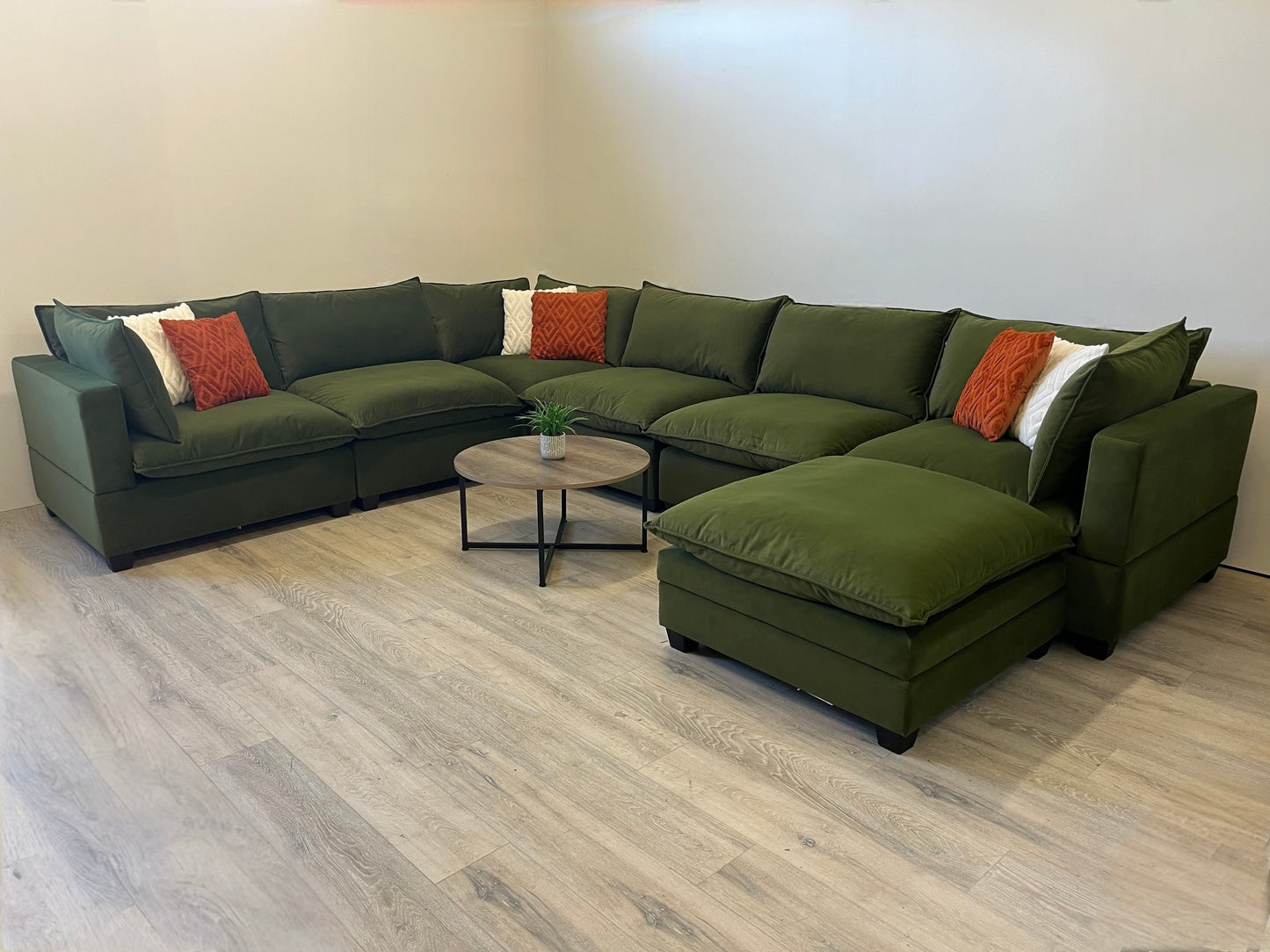 Seven Piece Cloud-Style Sectional Couch