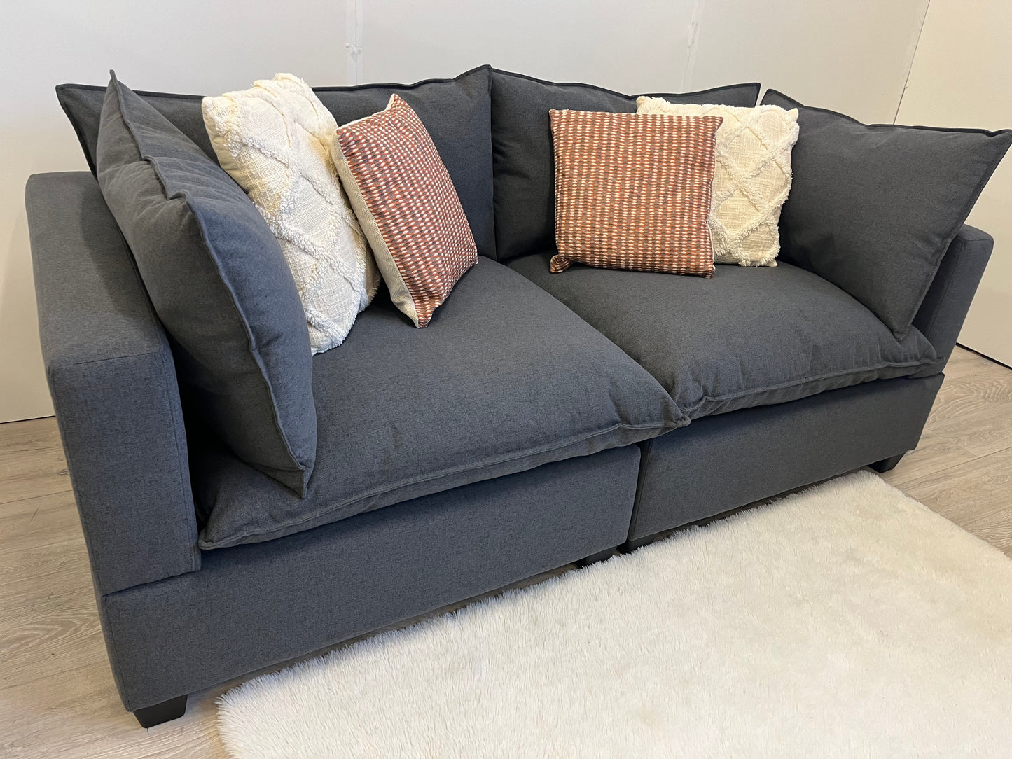 Charcoal Gray Cloud Style Sofa