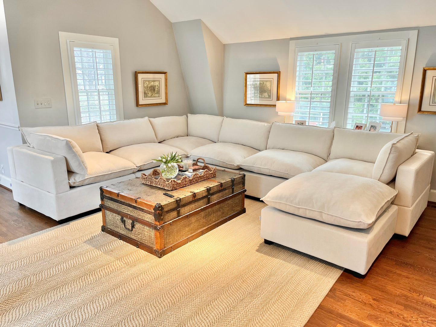 Bellamia Collections Luna Extended Corner Sectional + Ottoman
