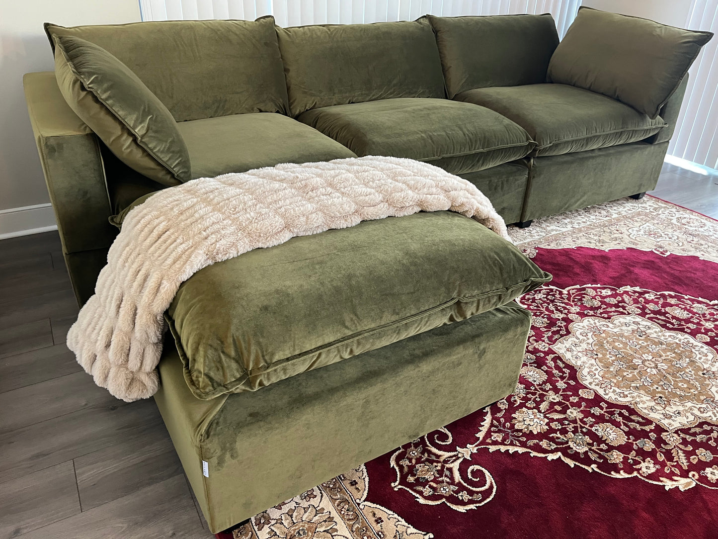 Bellamia Collections Luna 3 Seat Sofa + Ottoman