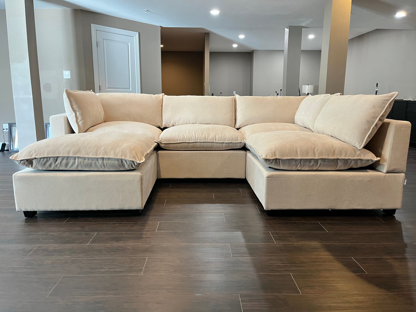 Bellamia Collections Luna L Shape + Ottoman Sectional Sofa