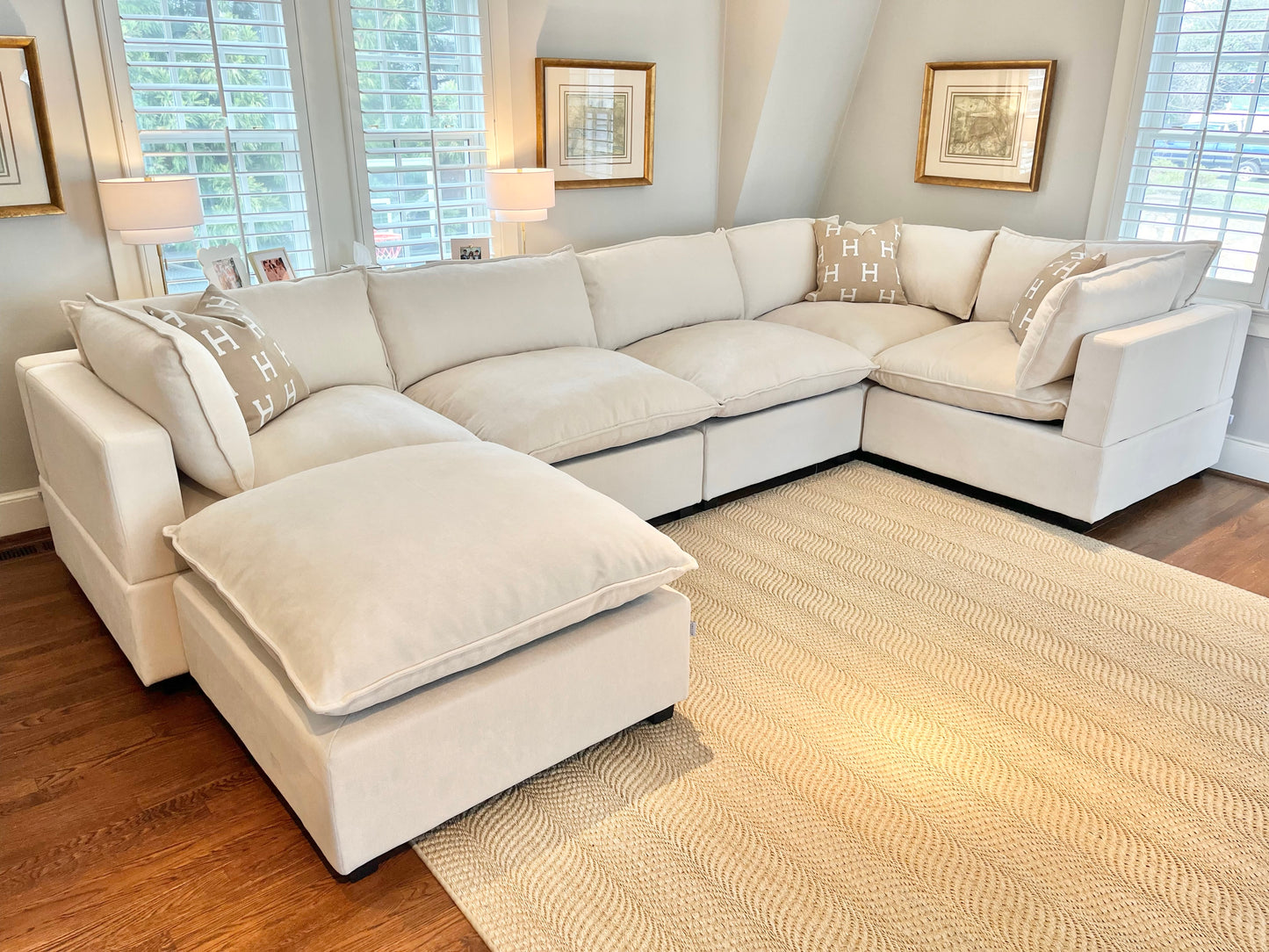 Bellamia Collections Luna Grand Corner Sectional + Ottoman