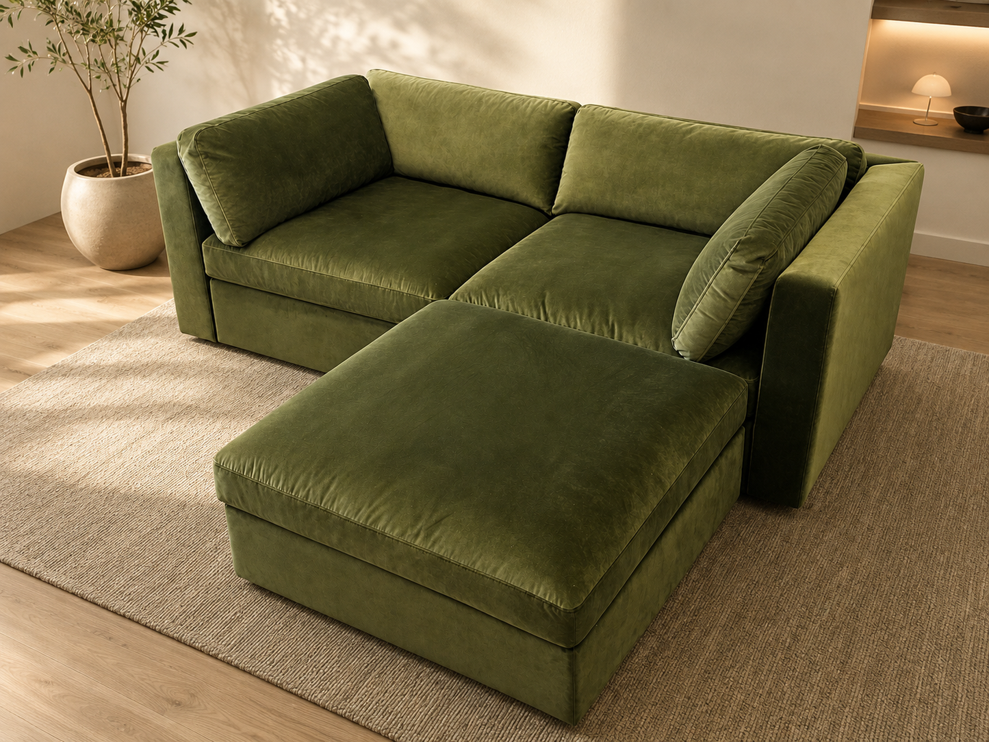 Bellamia Collections Bella Two Seat Sofa + Ottoman (Open-Box)
