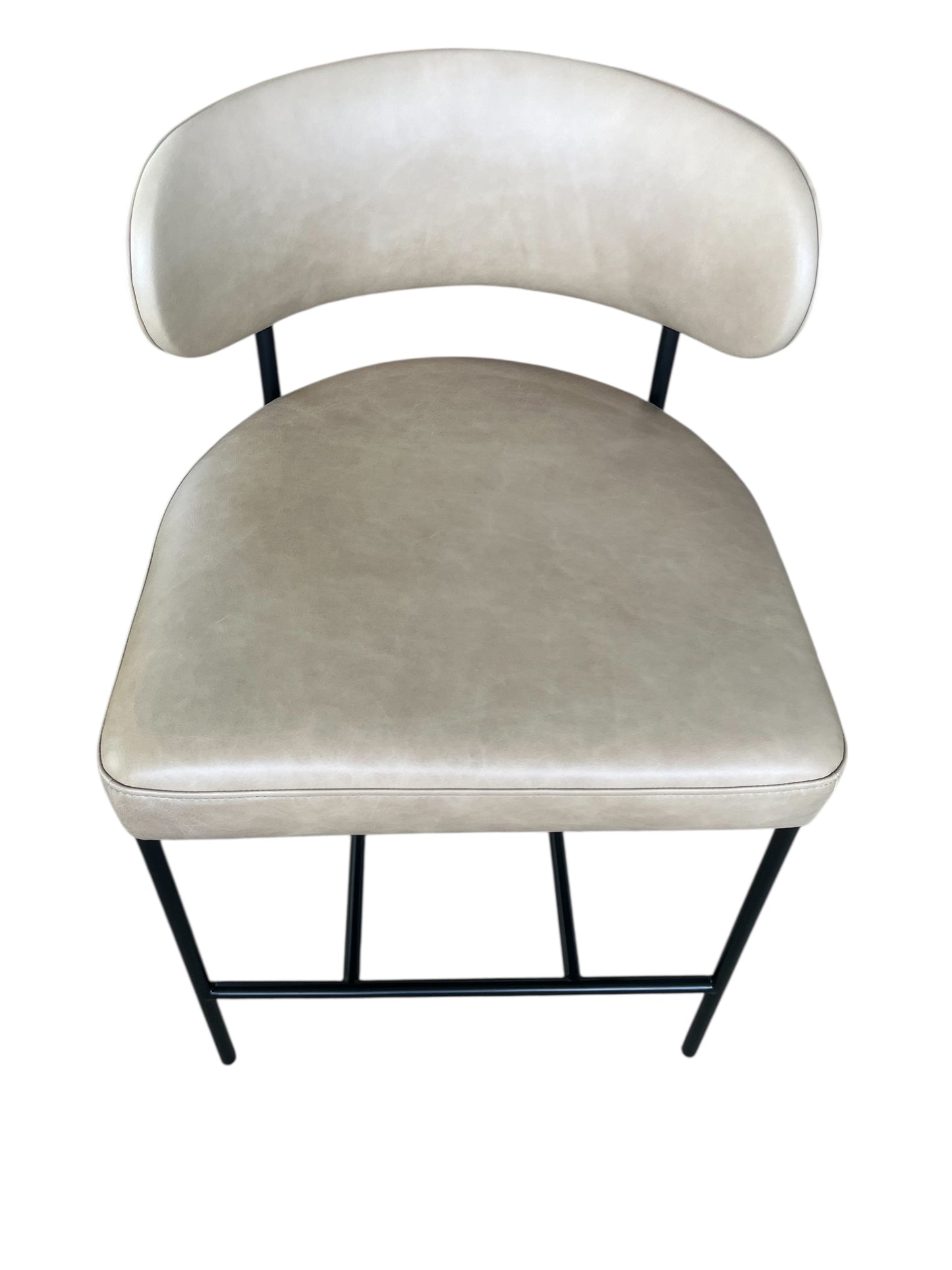 Interior Define Hollis Leather Metal Framed Upholstered Counter Stool (Set of 2)