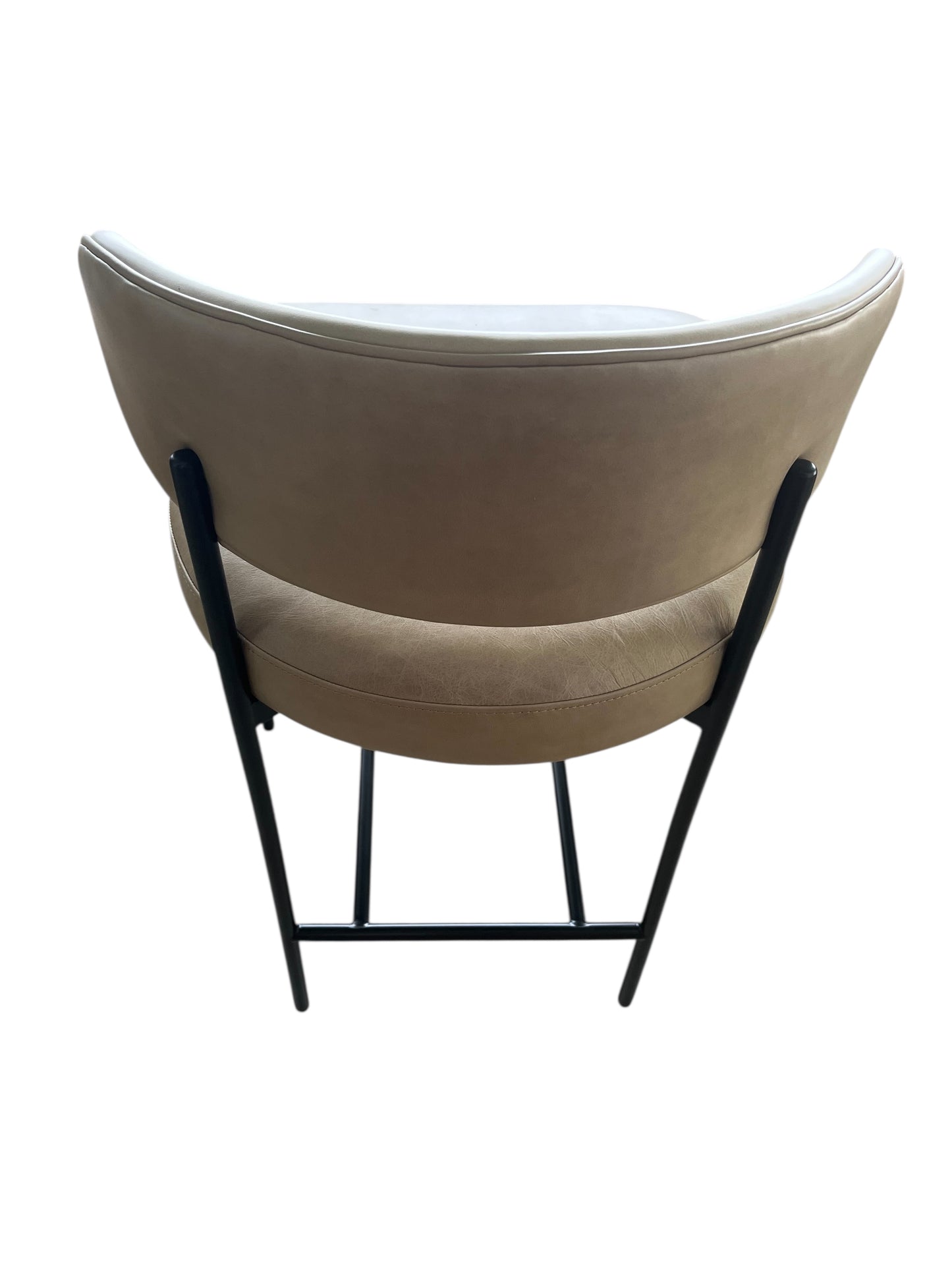 Interior Define Hollis Leather Metal Framed Upholstered Counter Stool (Set of 2)