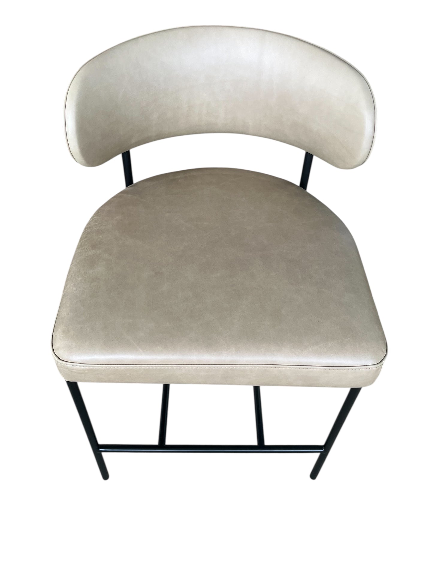 Interior Define Hollis Leather Metal Framed Upholstered Counter Stool (Set of 2)
