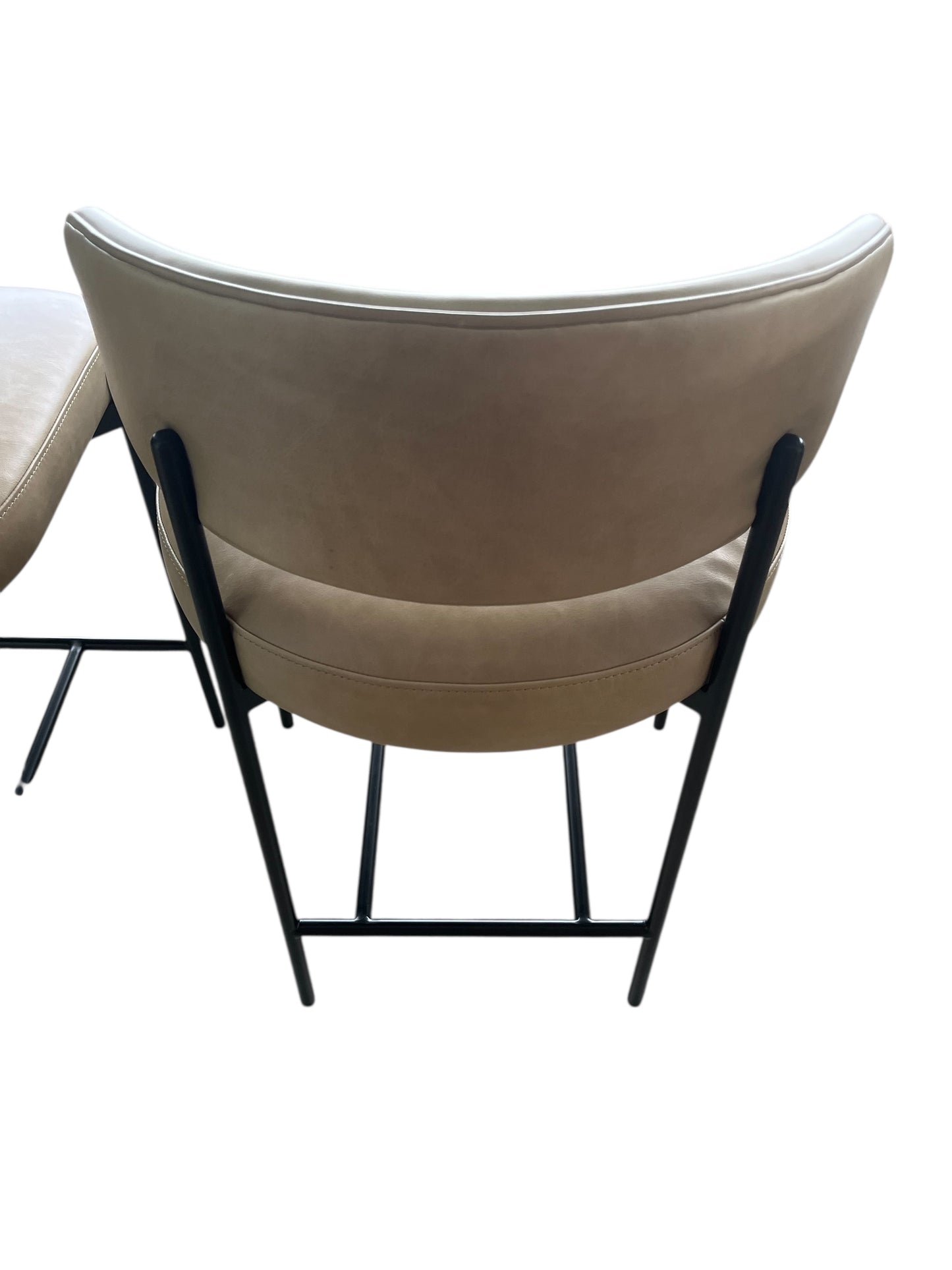 Interior Define Hollis Leather Metal Framed Upholstered Counter Stool (Set of 2)