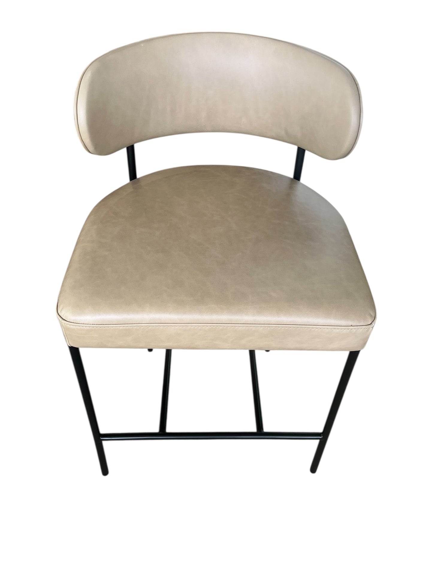 Interior Define Hollis Leather Metal Framed Upholstered Counter Stool (Set of 2)