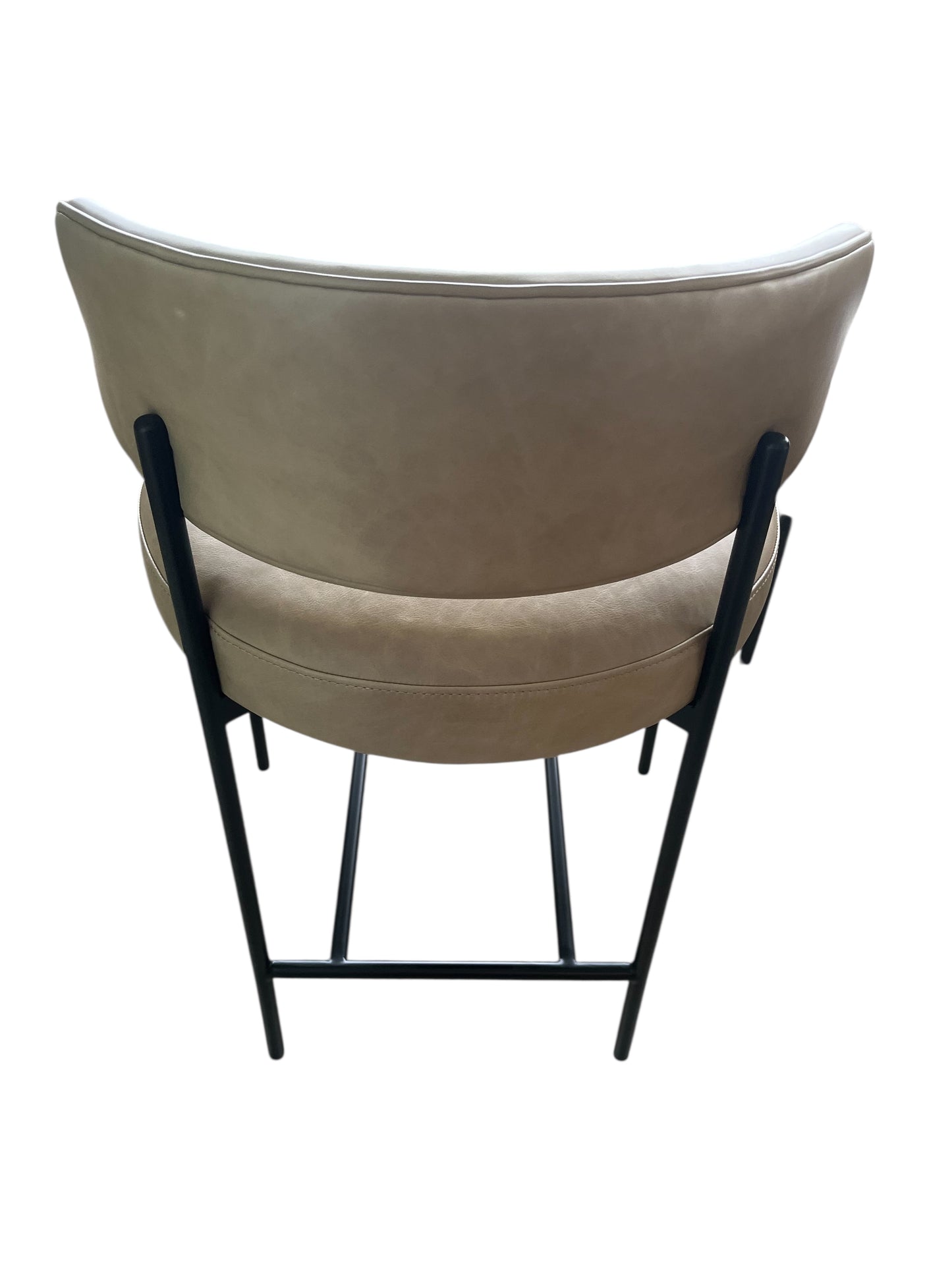 Interior Define Hollis Leather Metal Framed Upholstered Counter Stool (Set of 2)