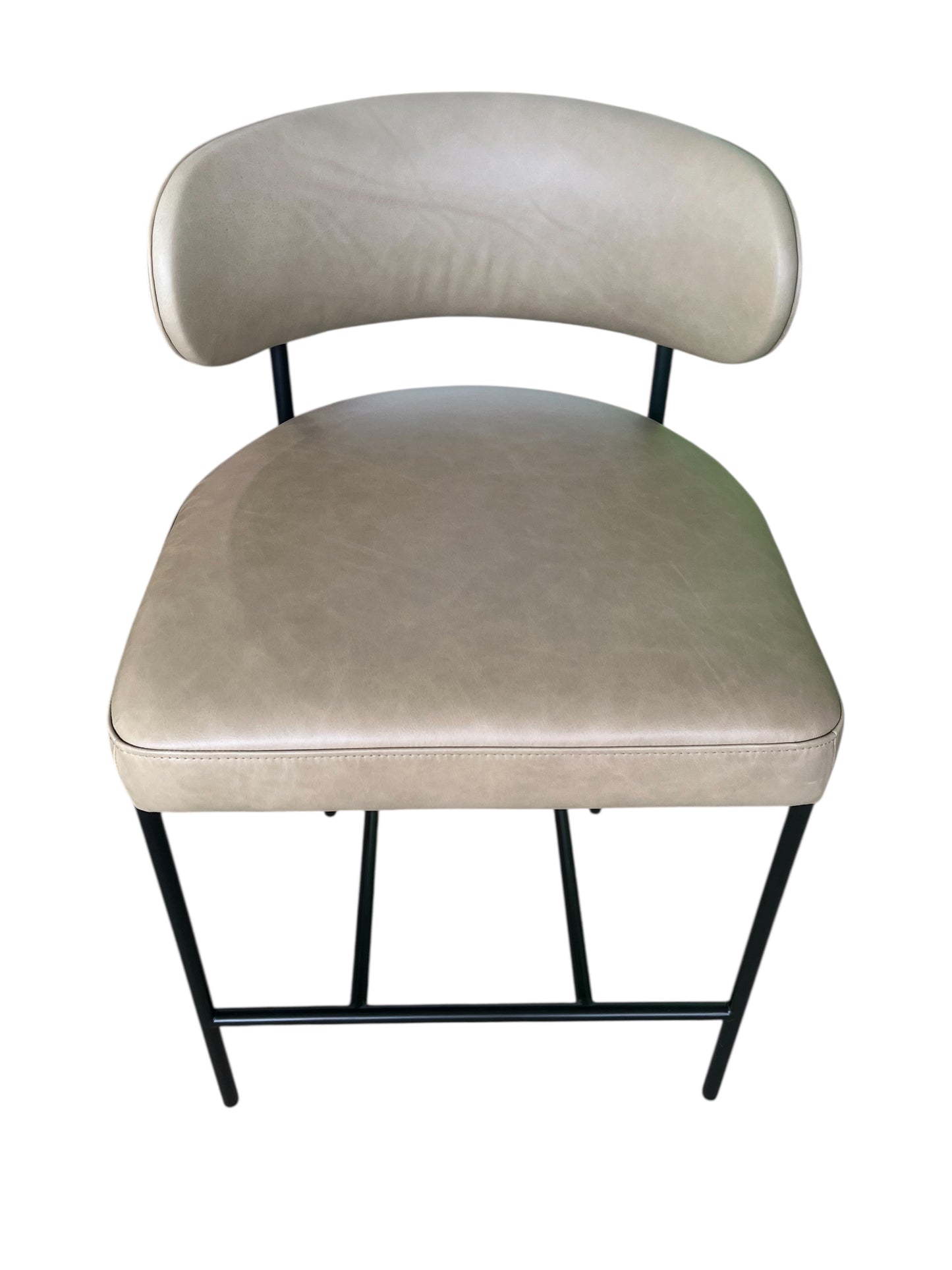 Interior Define Hollis Leather Metal Framed Upholstered Counter Stool (Set of 2)