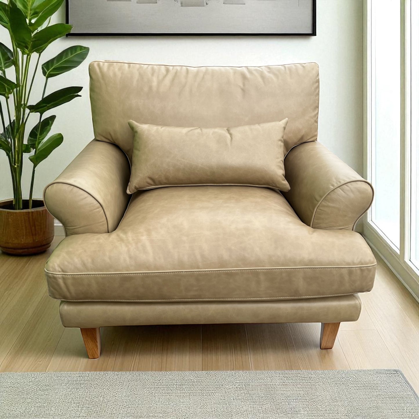 Interior Define Maxwell Leather Accent Chair