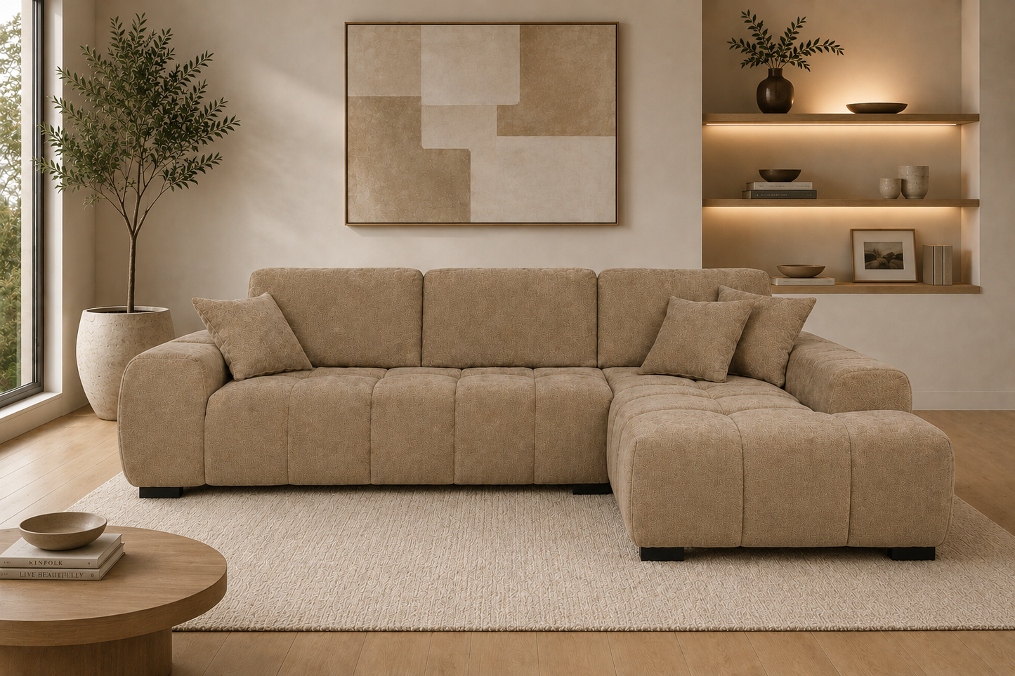 Octavia Upholstered Sectional Chaise Sofa